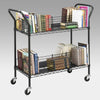 Safco Double Sided Wire Book Cart - 4 Shelf - 200 lb Capacity - 4 Casters - 3'' Caster Size - Steel - 34'' Width x 19.3'' Depth x 40.5'' Height - Black