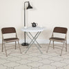 HERCULES Series Curved Triple Braced & Double Hinged Brown Patterned Fabric Metal Folding Chair - Flash Furniture