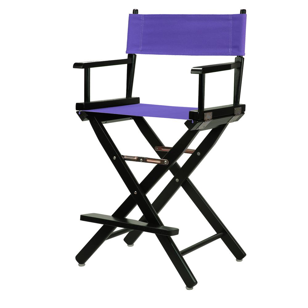 24'' Director's Chair Black Frame-Purple Canvas - Casual Home