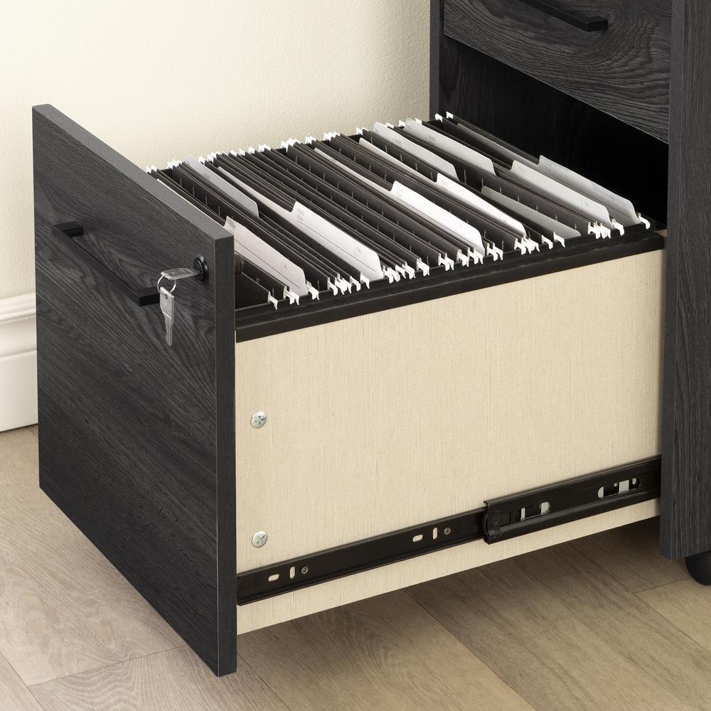 Kozack 2-Drawer Mobile File Cabinet, Gray Oak - South Shore Furniture