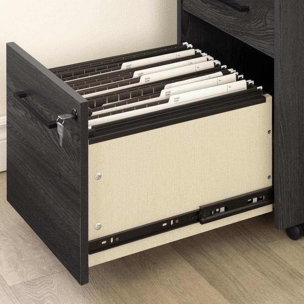 Kozack 2-Drawer Mobile File Cabinet, Gray Oak - South Shore Furniture
