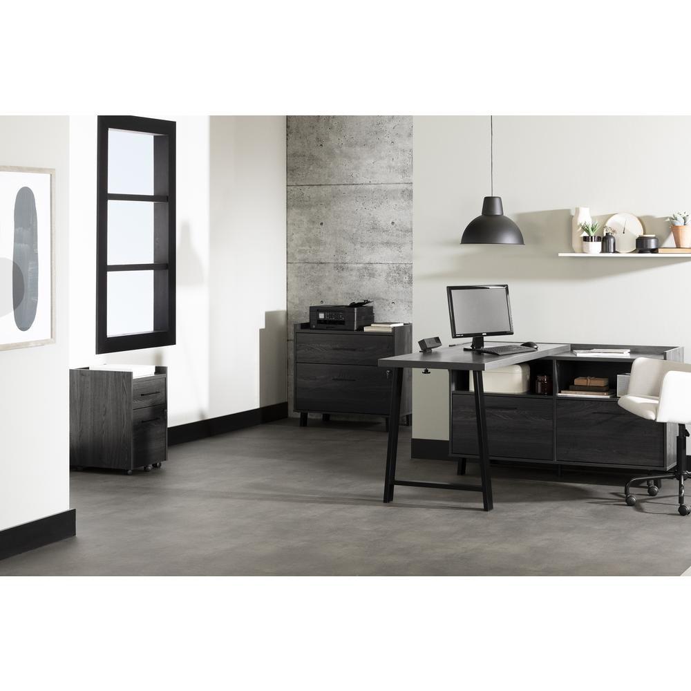 Kozack 2-Drawer Mobile File Cabinet, Gray Oak - South Shore Furniture