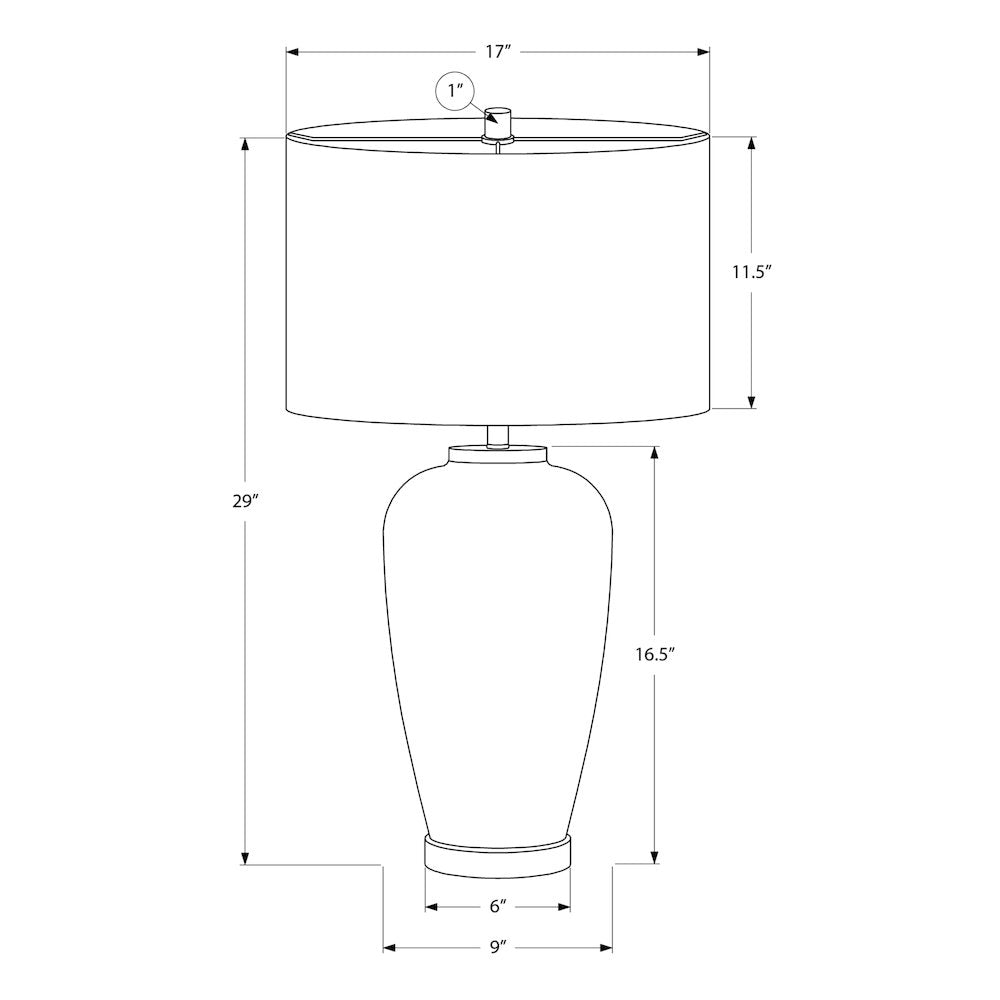 Lighting, 29H, Table Lamp, Green Ceramic, Ivory / Cream Shade, Contemporary - Monarch