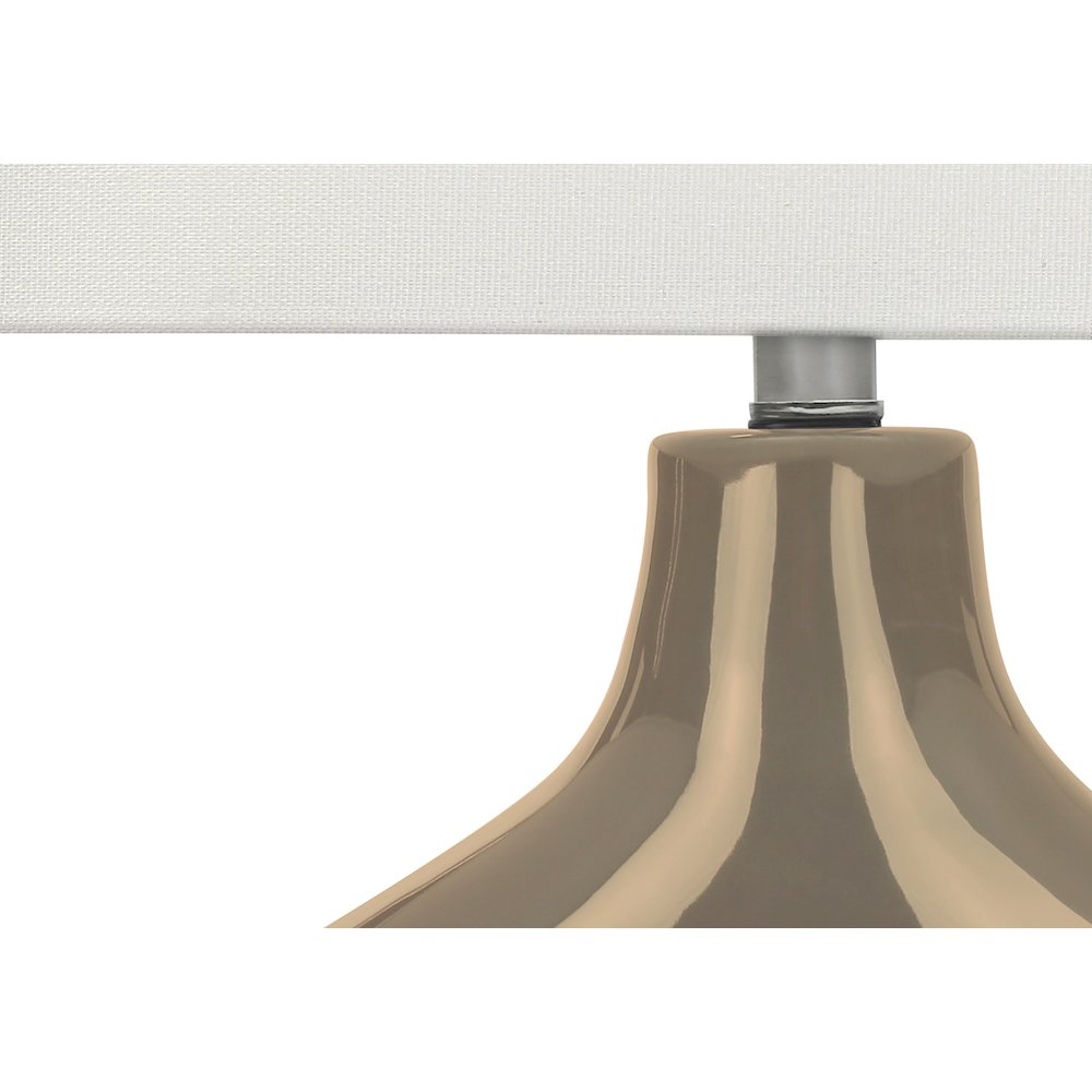 25''H, Table Lamp, Brown Ceramic, Ivory / Cream Shade, Contemporary, Modern - Monarch