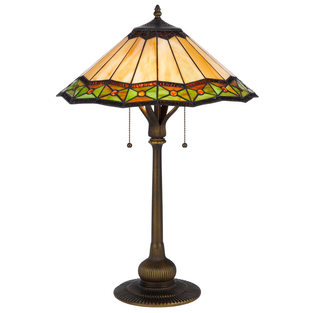60W X 2 Armscroft Tiffany Table Lamp - Cal Lighting