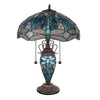 Sunniva Dragonfly Tiffany-Style 3-Light Double Lit Table Lamp 16'' Shade - CHLOE Lighting