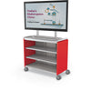 Compass Cabinet - Maxi H2 -Shelves / Casters / TV Mount - Red - Moore