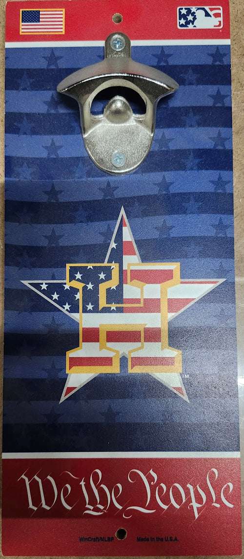 Houston Astros Sign Wood 5x11 Bottle Opener Patriotic - 14