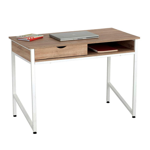 Safco Single Drawer Office Desk - Laminated Rectangle Top - 4 Legs - 43.25'' Table Top Width x 21.63'' Table Top Depth - 30.75'' Height - Assembly Required