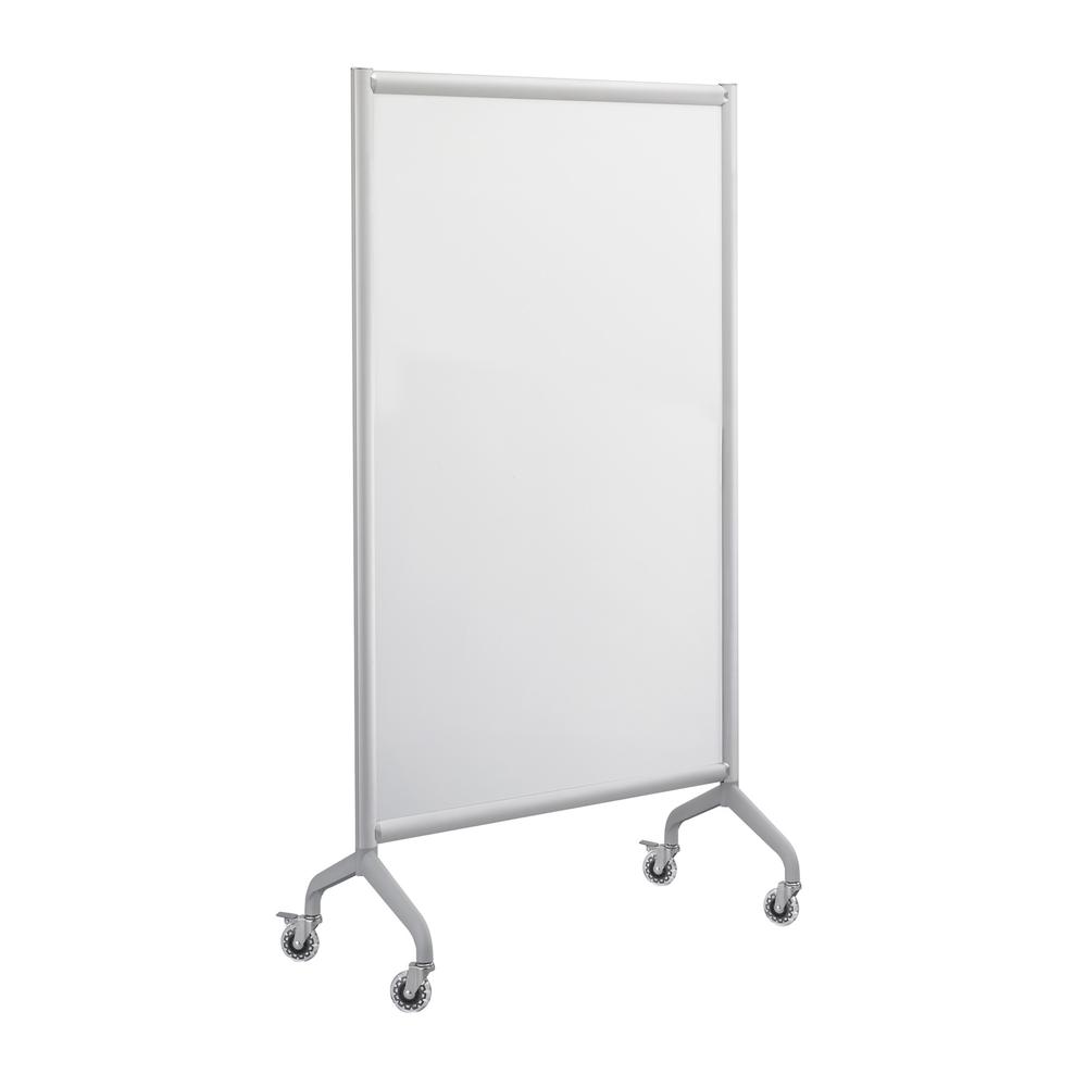 Rumba Full Panel Whiteboard Collaboration Screen, 36w x 16d x 66h, White/Gray - Safco