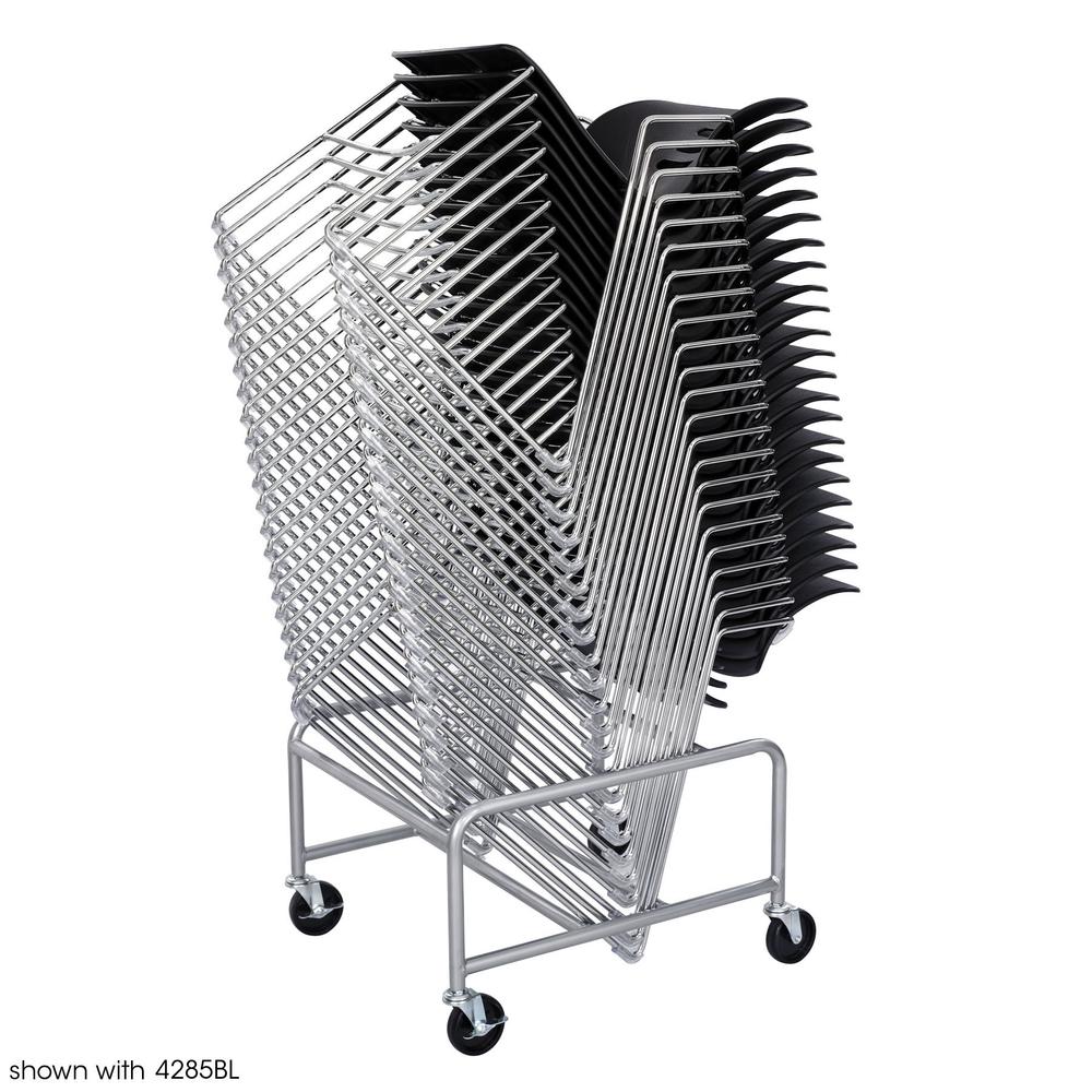 Sled Base Stack Chair Cart - 500.00 lb Capacity - 4 x 3'' Caster - Steel - 23.5'' x 27.5'' x 17.0'' - Silver - Safco
