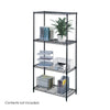 Safco Industrial Wire Shelving - 36'' x 18'' x 72'' - 4 x Shelf(ves) - Rust Proof, Leveling Glide, Adjustable Leveler, Adjustable Feet, Dust Proof - Black - Powder Coated - Steel, Plastic - Assembly Requ