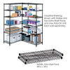 Safco Industrial Wire Extra Shelve - 48'' x 18'' x 1.5'' - 4 x Shelf(ves) - 1250 lb Load Capacity - Leveling Glide, Dust Proof - Black - Powder Coated - Steel - Assembly Required