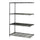 Safco Industrial Wire Shelving Add-On Unit - 48'' x 24'' x 72'' - 4 x Shelf(ves) - 3200 lb Load Capacity - Adjustable Glide, Durable - Black - Powder Coated - Steel - Assembly Required