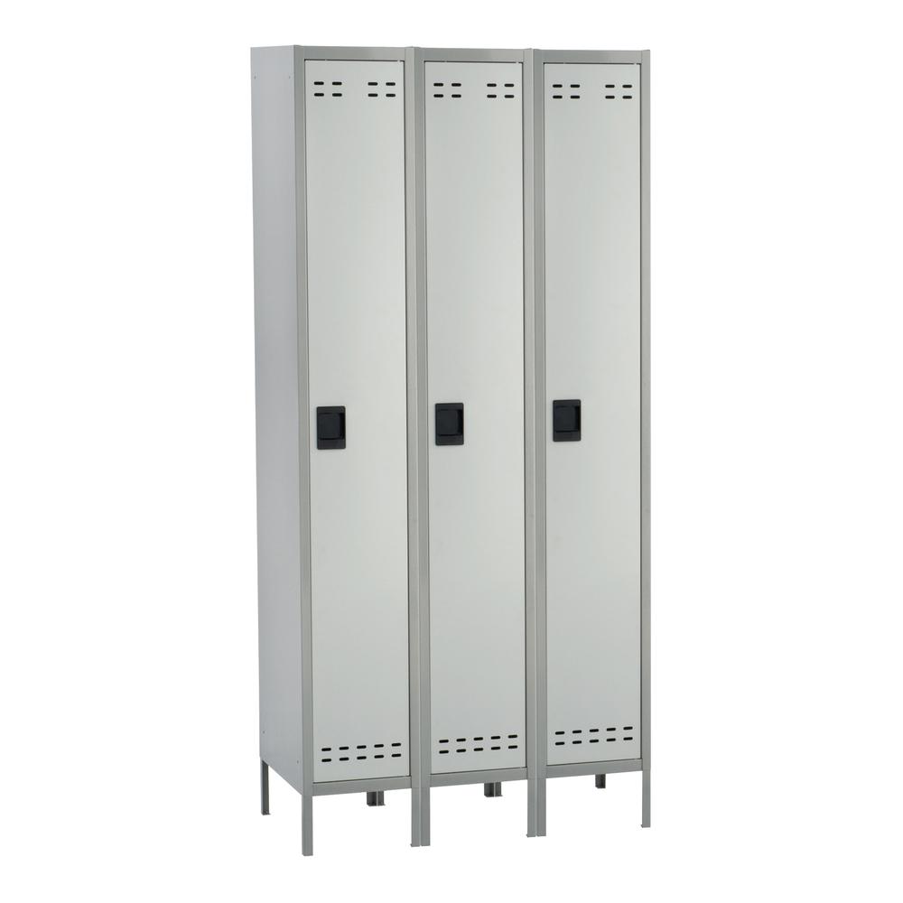 Single Tier Locker 3 Column Gray - Safco