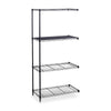 Safco Industrial Wire Shelving Add-On Unit - 36'' x 24'' x 72'' - 4 x Shelf(ves) - 1250 lb Load Capacity - Leveling Glide, Adjustable Shelf - Black - Powder Coated - Steel - Assembly Required