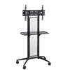 Safco Impromptu Flat Panel TV Cart - Up to 42'' Screen Support - 80 lb Load Capacity - 1 x Shelf(ves) - 65.5'' Height x 38'' Width x 20'' Depth - Steel, Plastic, Polycarbonate - Black