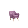 Fenix 19.5''W Pink Linen Kids Chair with Button Tufted Back and Wooden Legs - Lilola Home