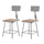 (2 Pack) NPS® 18'' Heavy Duty Square Seat Steel Stool With Backrest, Grey - National Public Seating