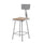 (2 Pack) NPS® 24'' Heavy Duty Square Seat Steel Stool With Backrest, Grey - National Public Seating