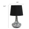 14.17'' Patchwork Crystal Glass Table Lamp, Black - Creekwood Home