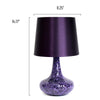 14.17'' Patchwork Crystal Glass Table Lamp, Purple - Creekwood Home