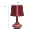 14.17'' Patchwork Crystal Glass Table Lamp, Red - Creekwood Home