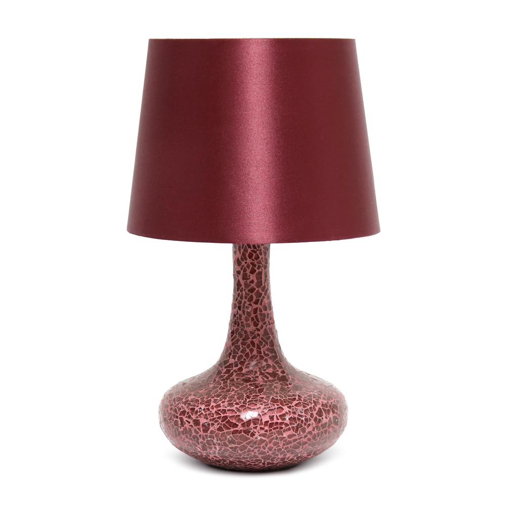 14.17'' Patchwork Crystal Glass Table Lamp, Red - Creekwood Home