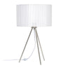 19.69'' Contemporary Brushed Nickel Pedestal Table Lamp, White Shade - Creekwood Home