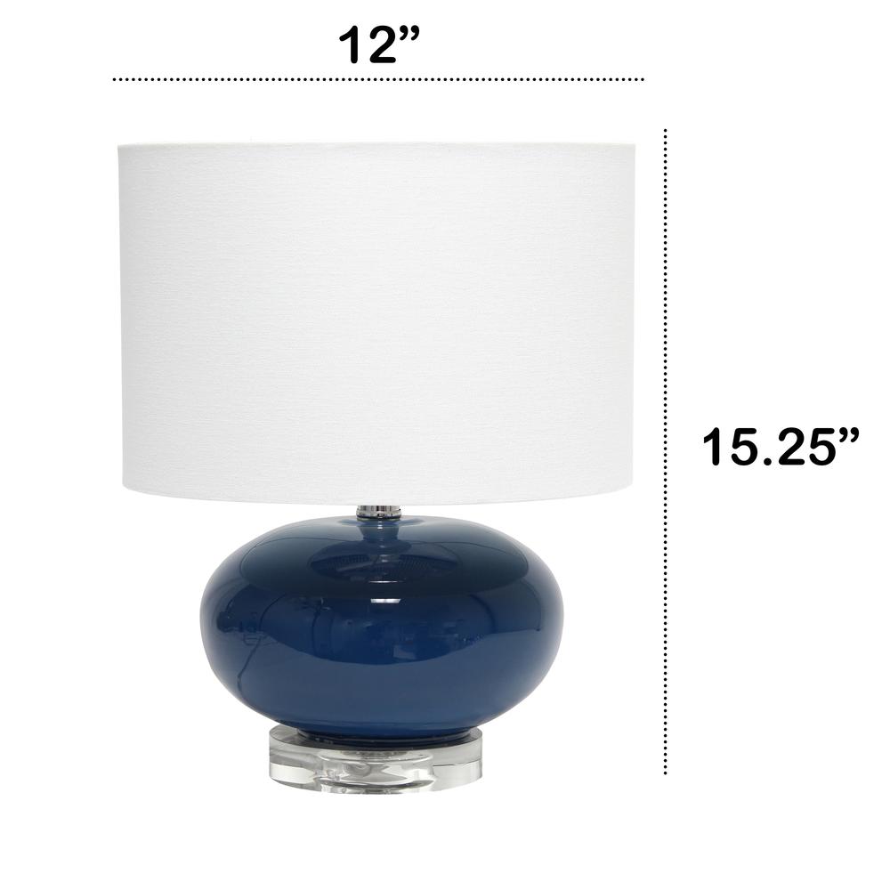 15.25'' Modern Ovaloid Glass Bedside Table Lamp with White Fabric Shade - Lalia Home