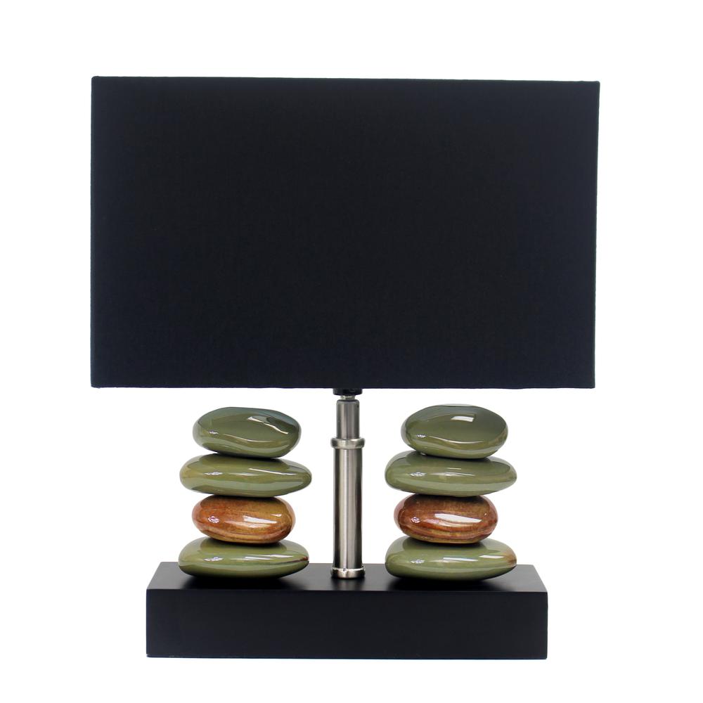 14'' Contemporary Tranquil Stone Table Lamp, Black - Lalia Home
