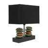 14'' Contemporary Tranquil Stone Table Lamp, Black - Lalia Home