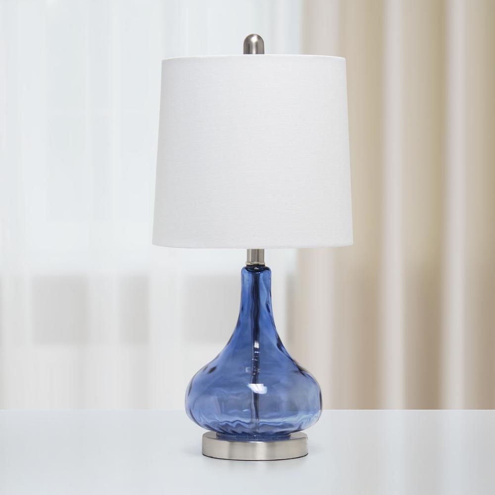 23.25'' Classix Contemporary Rippled Colored Glass Bedside Desk Table Lamp - Lalia Home