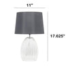 17.63'' Contemporary Fluted Glass Bedside Table Lamp - Lalia Home