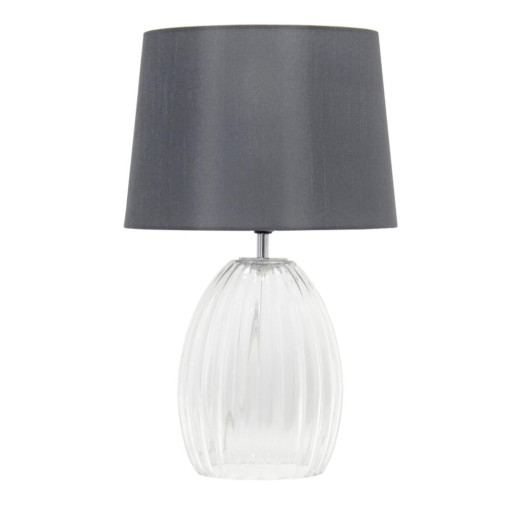 17.63'' Contemporary Fluted Glass Bedside Table Lamp - Lalia Home
