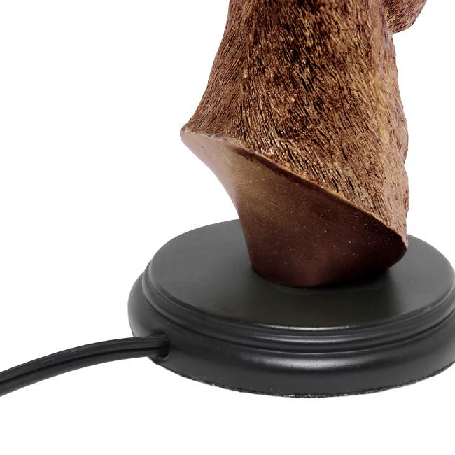 Simple Designs Woodland 17.25'' Tall Rustic Antler Copper Deer Bedside Table Desk Lamp with Tapered White Fabric Shade