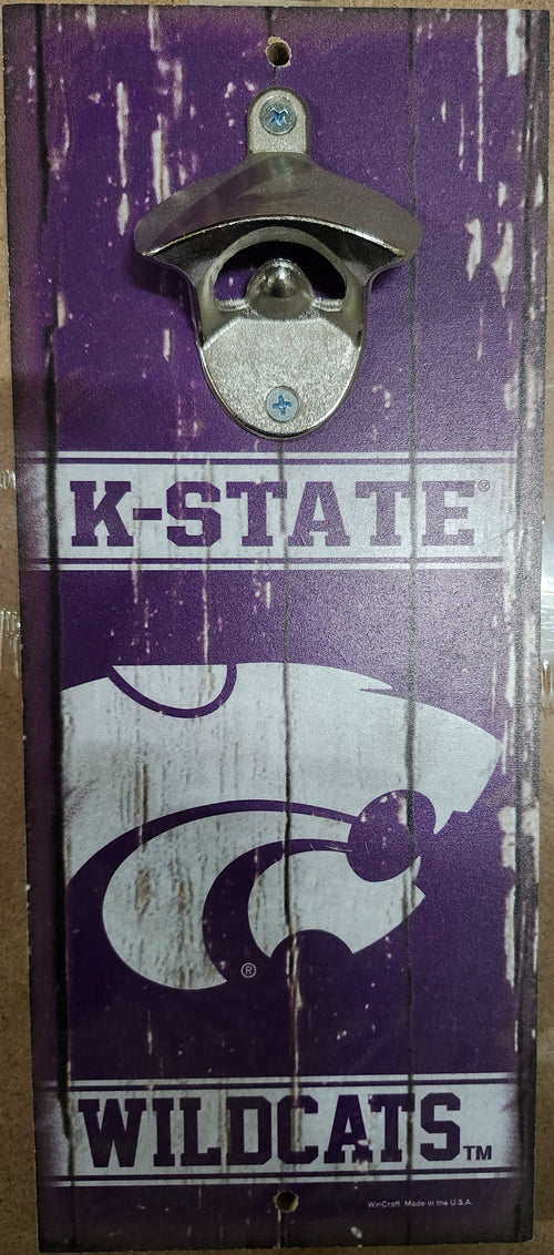 Kansas State Wildcats Sign Wood 5x11 Bottle Opener Alternate - 14
