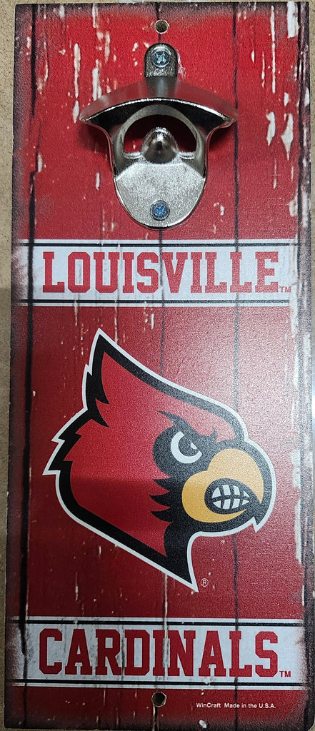 Louisville Cardinals Sign Wood 5x11 Bottle Opener Alternate - 14