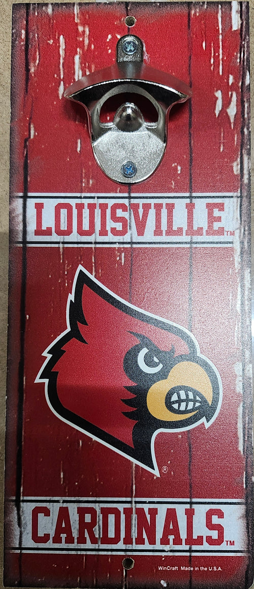 Louisville Cardinals Sign Wood 5x11 Bottle Opener Alternate - 14