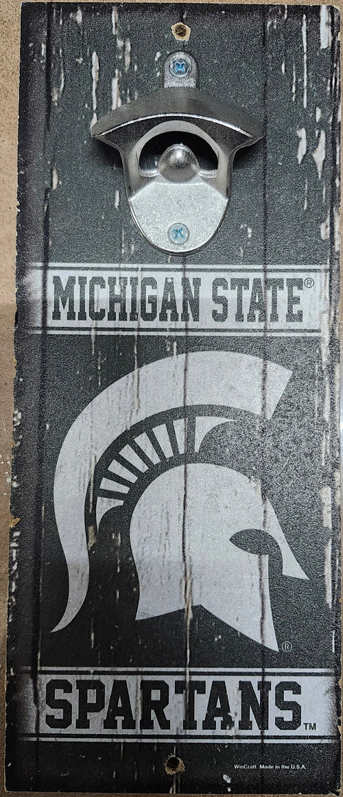 Michigan State Spartans Sign Wood 5x11 Bottle Opener Alternate - 14
