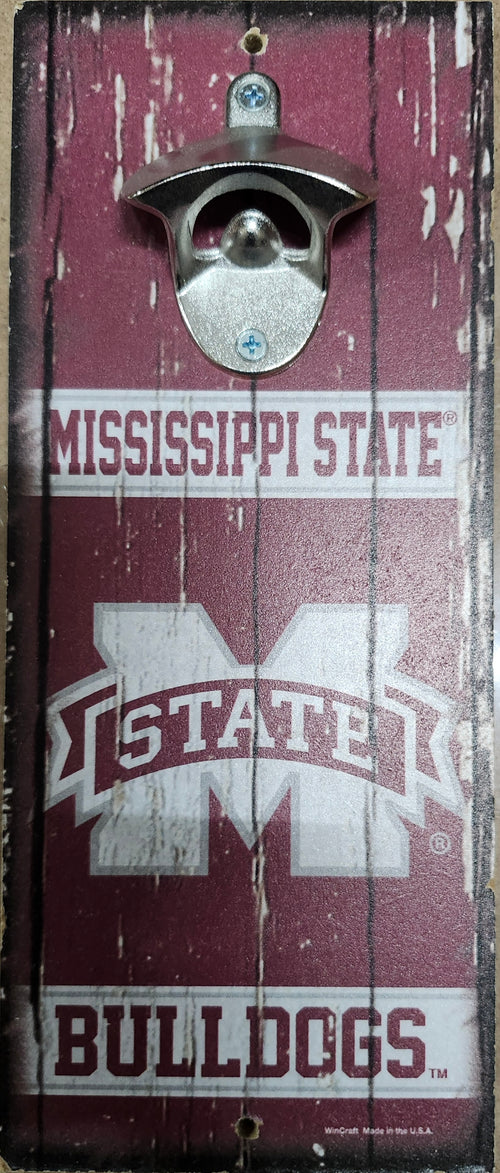 Mississippi State Bulldogs Sign Wood 5x11 Bottle Opener Alternate - 14