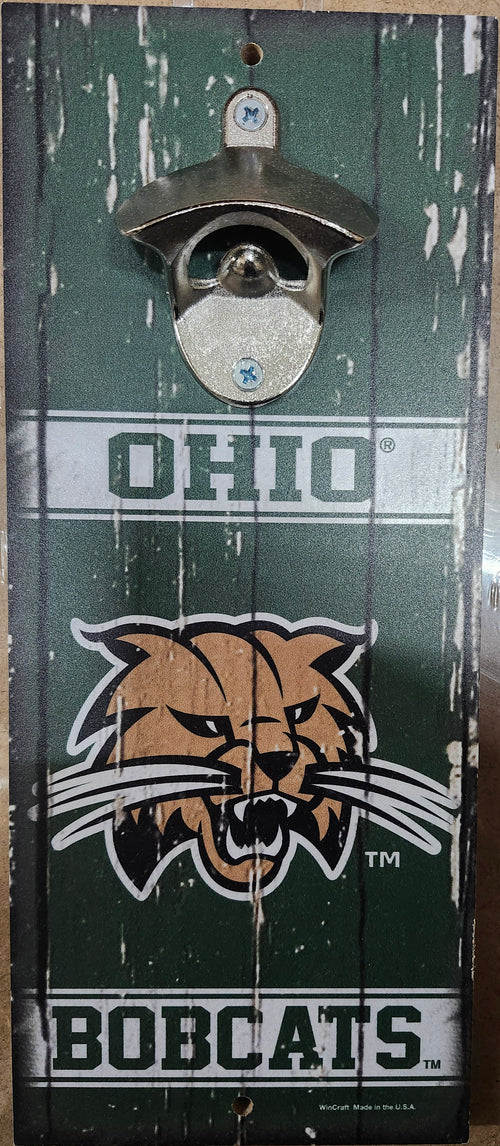 Ohio Bobcats Sign Wood 5x11 Bottle Opener Alternate - 14