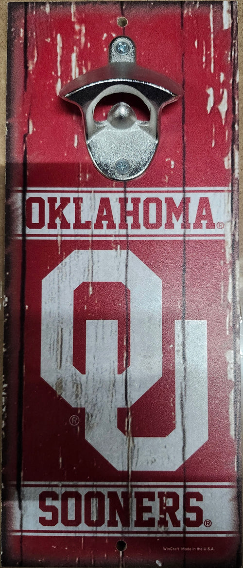 Oklahoma Sooners Sign Wood 5x11 Bottle Opener Alternate - 14