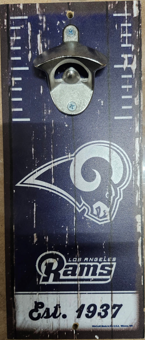 Los Angeles Rams Sign Wood 5x11 Bottle Opener Alternate - 14