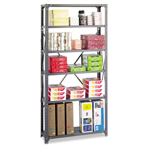 Commercial Steel Shelving Unit, Six-Shelf, 36w x 12d x 75h, Dark Gray - Safco