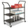 Wire Utility Cart, Metal, 3 Shelves, 600 lb Capacity, 43.75'' x 19.25'' x 40.5'', Black - Safco