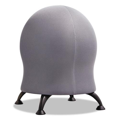 Zenergy Ball Chair, Backless, Supports Up to 250 lb, Gray Fabric Seat, Black Base - Safco
