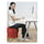 Zenergy Ball Chair, Backless, Supports Up to 250 lb, Crimson Fabric Seat, Silver Base - Safco