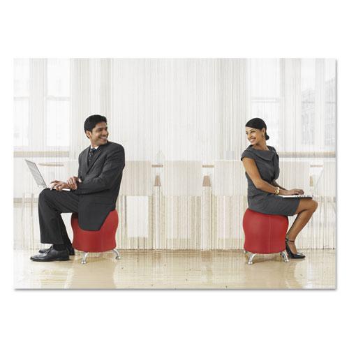 Zenergy Ball Chair, Backless, Supports Up to 250 lb, Crimson Fabric Seat, Silver Base - Safco