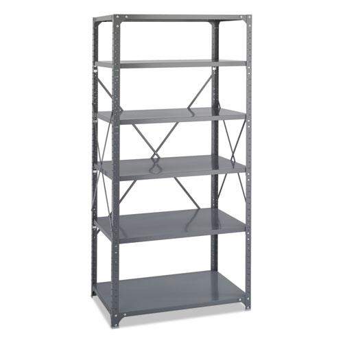 Commercial Steel Shelving Unit, Six-Shelf, 36w x 24d x 75h, Dark Gray - Safco